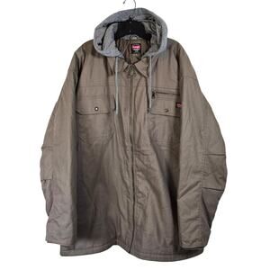 Wrangler Workwear Chore Coat Jacket Men's 3XL Khaki Hooded Casual Utility Barn
